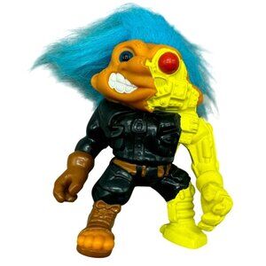 1992 Hasbro Battle Trolls Cyborg Action Figure With Blue Hair READ
